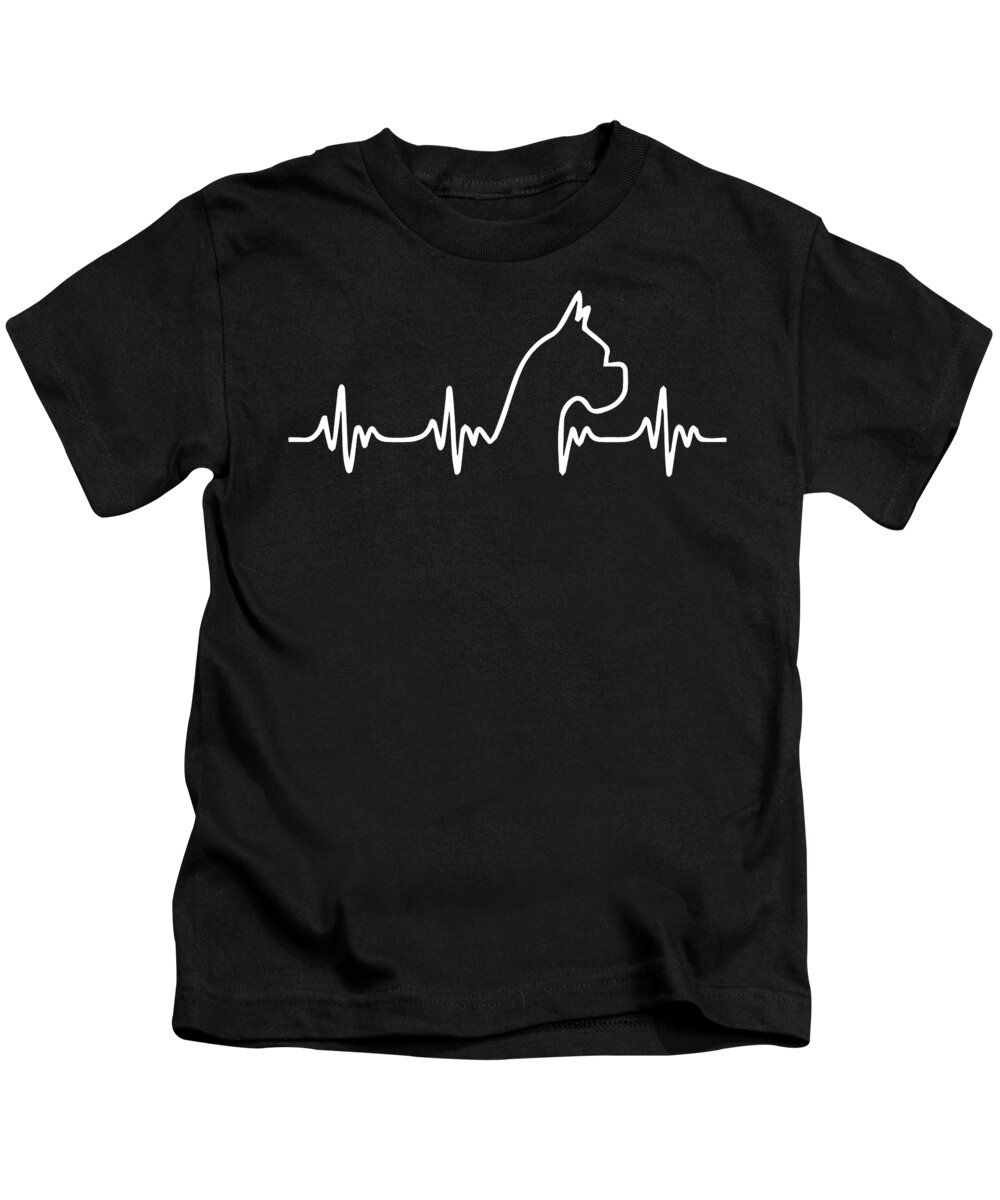 Dog Heart Beat Kids T-Shirt featuring the digital art Boxer Dog Heart Beat by Jacob Zelazny