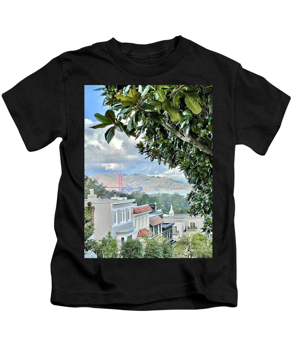  Kids T-Shirt featuring the photograph Bridge View Portrait by Julie Gebhardt