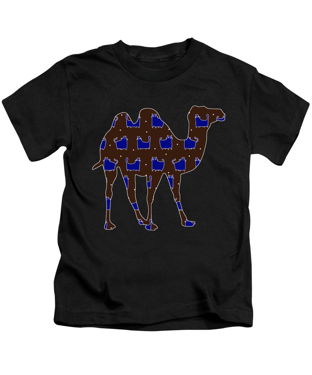 Llama Kids T-Shirt featuring the digital art Camel 147 by Lin Watchorn