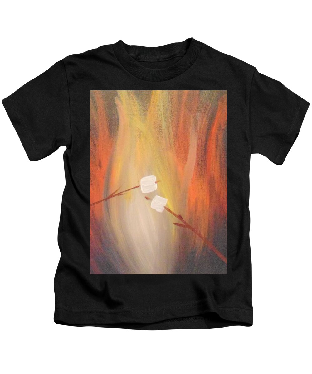 Campfire Kids T-Shirt featuring the painting Campfire by Saundra Johnson