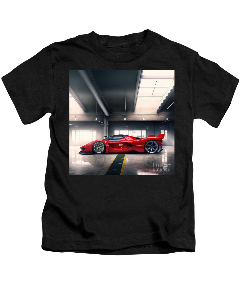 Ferrari Kids T-Shirt featuring the photograph Car Design Ferrari Series 1115-b by Carlos Diaz
