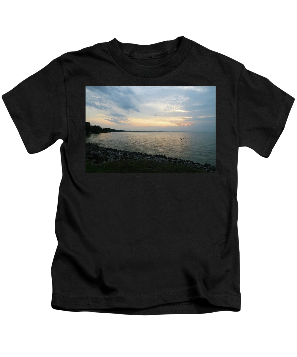 Sunset Kids T-Shirt featuring the photograph Catawba Island Sunset by Terri Harper