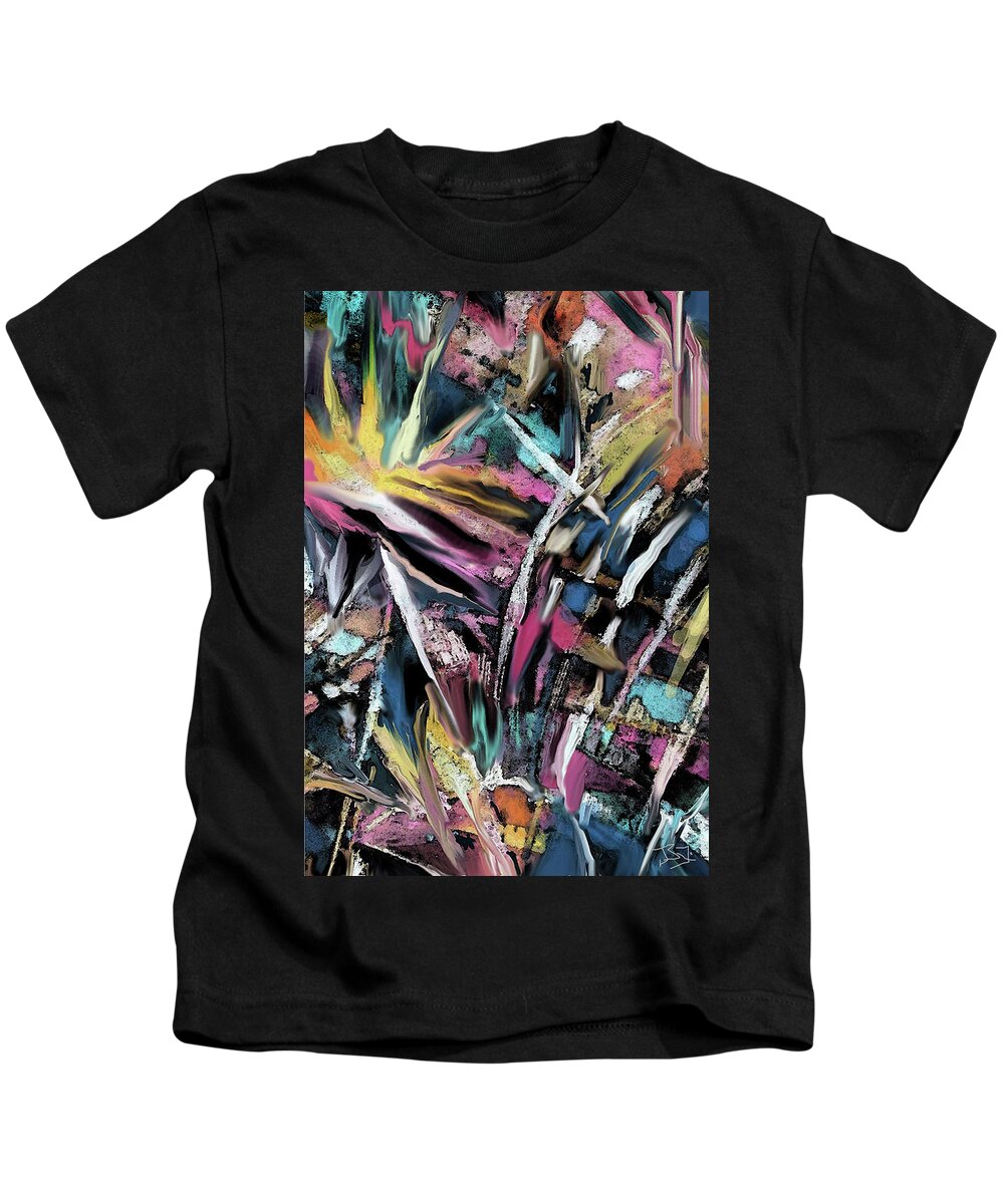 Colorful Abstract Kids T-Shirt featuring the digital art Celebration-Version 2 by Jean Batzell Fitzgerald