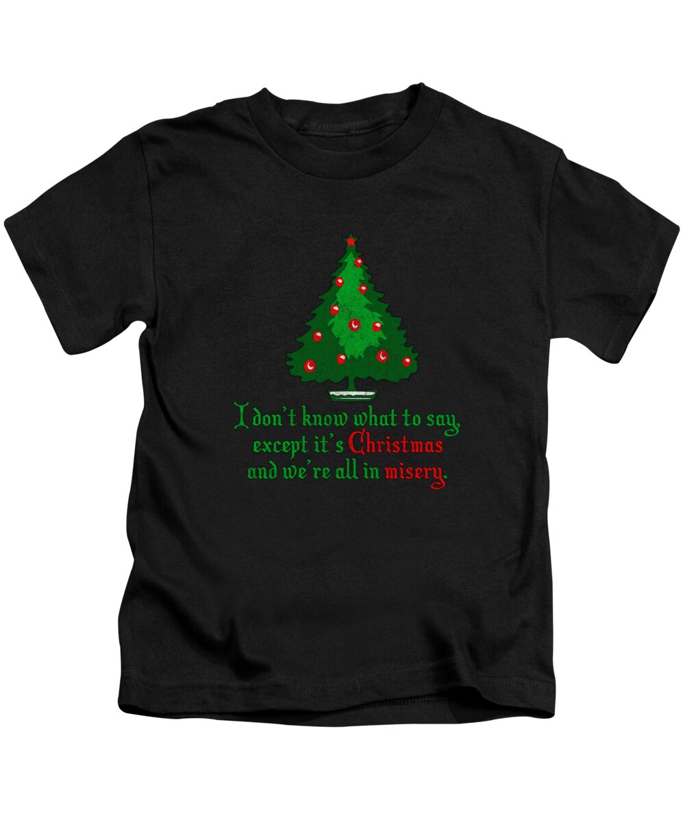 Christmas 2023 Kids T-Shirt featuring the digital art Christmas Misery Retro by Flippin Sweet Gear