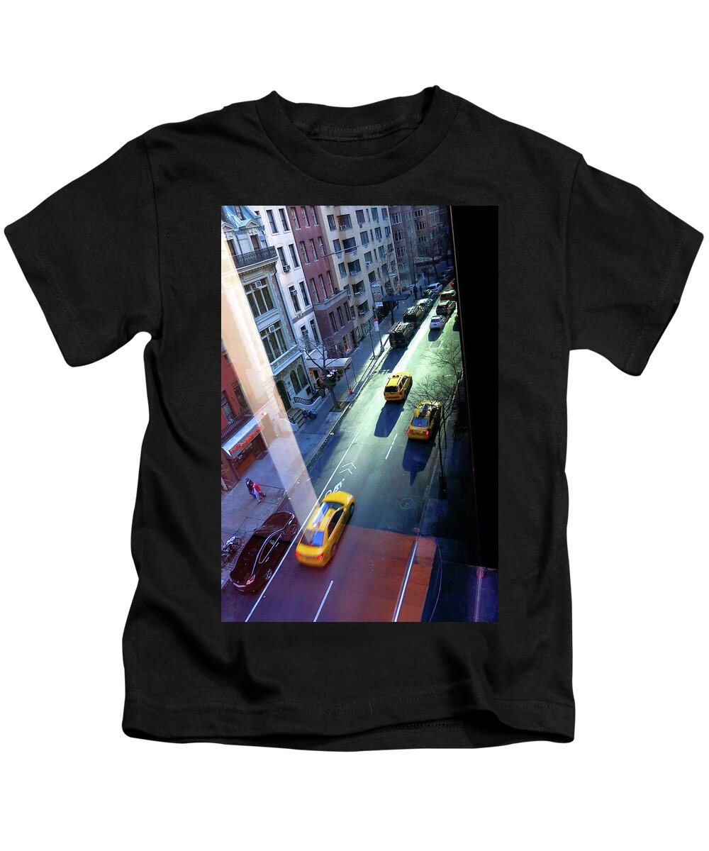 Architecture Kids T-Shirt featuring the photograph City Street Aerial New York by Patrick Malon