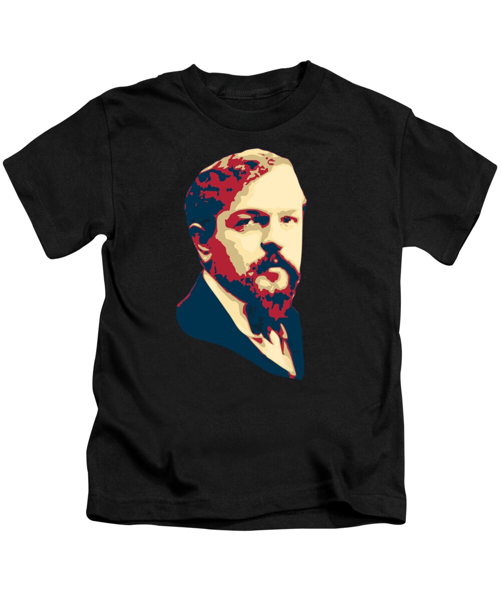 Claude Debussy Kids T-Shirt featuring the digital art Claude Debussy by Megan Miller