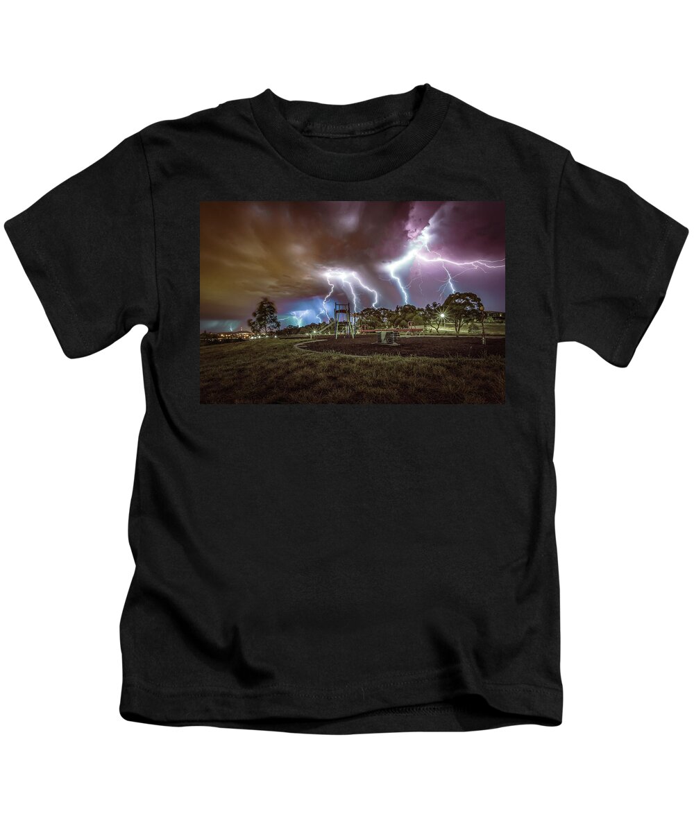 Lightning Kids T-Shirt featuring the photograph Close Encounters of the Fourth Kind by Ari Rex