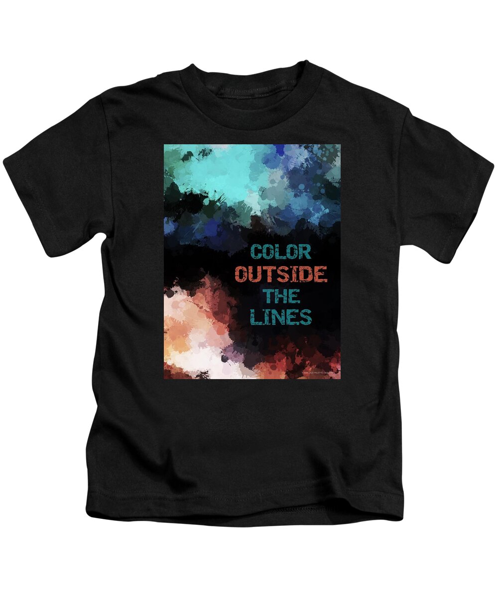 Color Kids T-Shirt featuring the painting Color Outside The Lines by Gail Marten