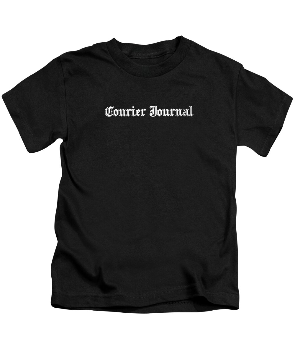 Louisville Kids T-Shirt featuring the digital art Courier Journal Print White Logo by Gannett Co