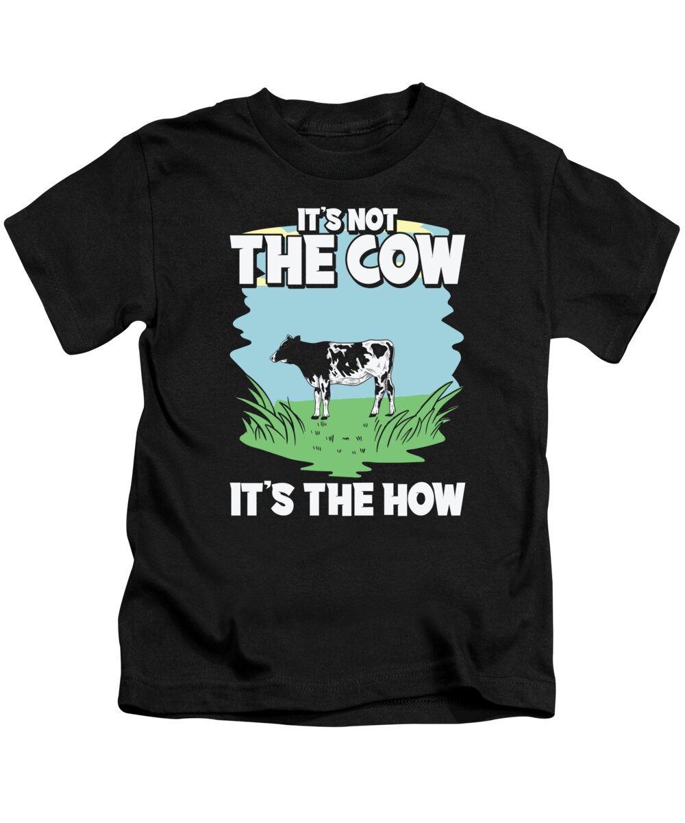 Cow Kids T-Shirt featuring the digital art Cow Meat Healthy Eater Agriculture Farm by Toms Tee Store
