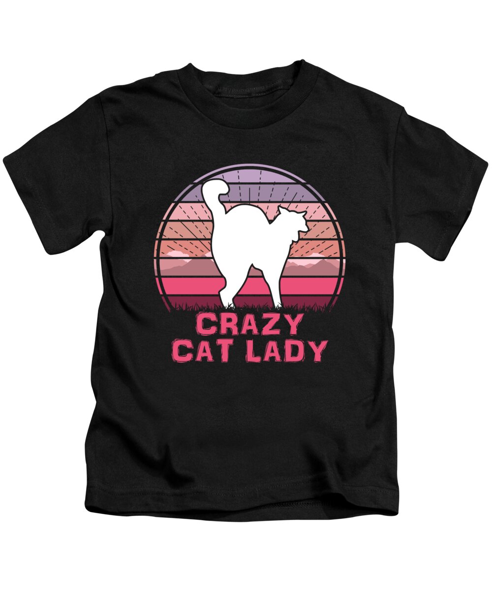 Crazy Kids T-Shirt featuring the digital art Crazy Cat Lady by Megan Miller