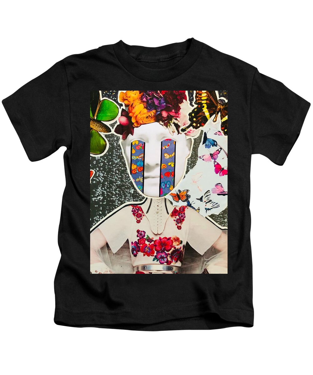 Collage Kids T-Shirt featuring the mixed media CRY by Tanja Leuenberger