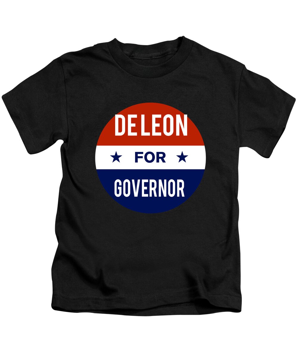 Election Kids T-Shirt featuring the digital art De Leon For Governor by Flippin Sweet Gear