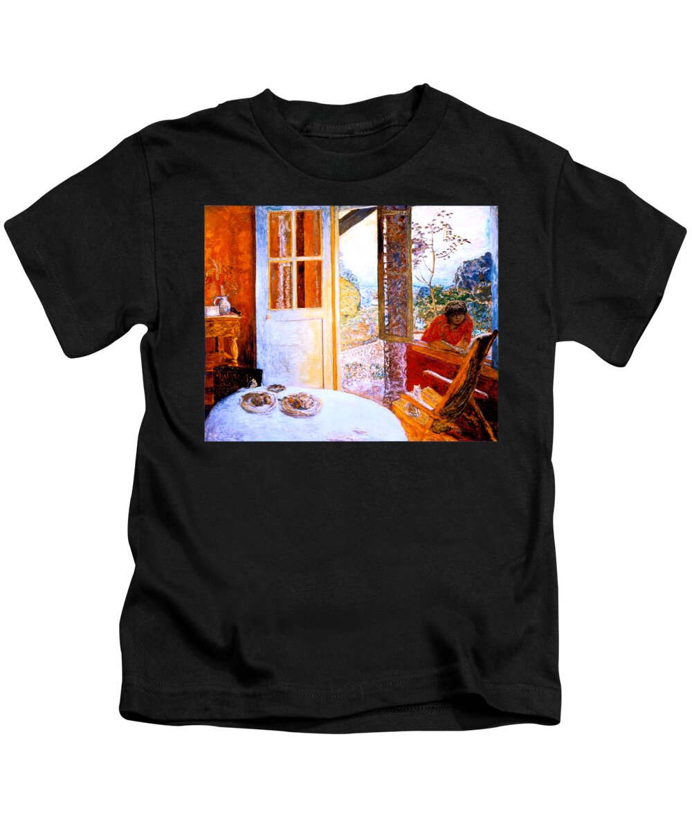 Bonnard Kids T-Shirt featuring the painting Dining Room in the Country 1913 by Pierre Bonnard