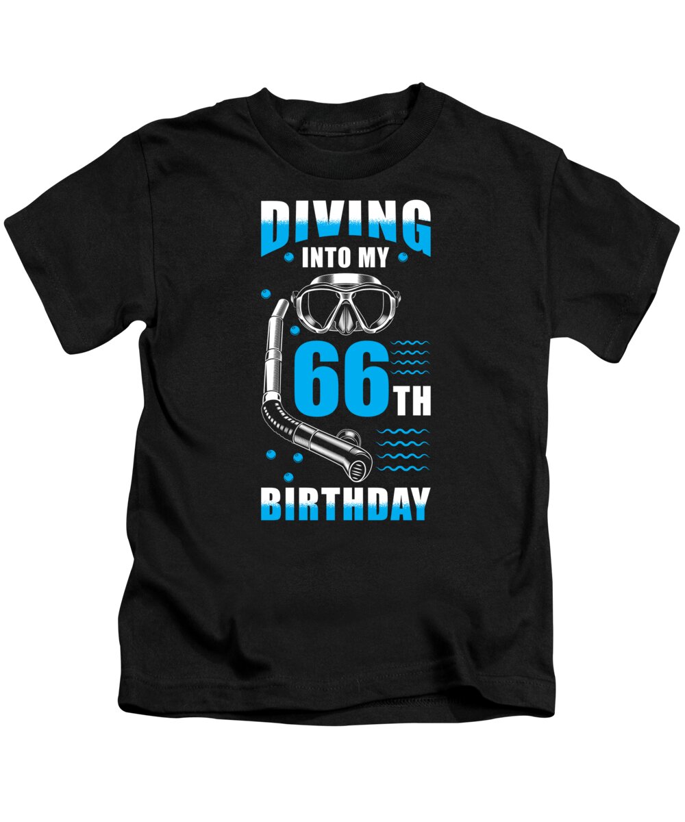 Diver Kids T-Shirt featuring the digital art Diver 66th Birthday Gift by Manuel Schmucker