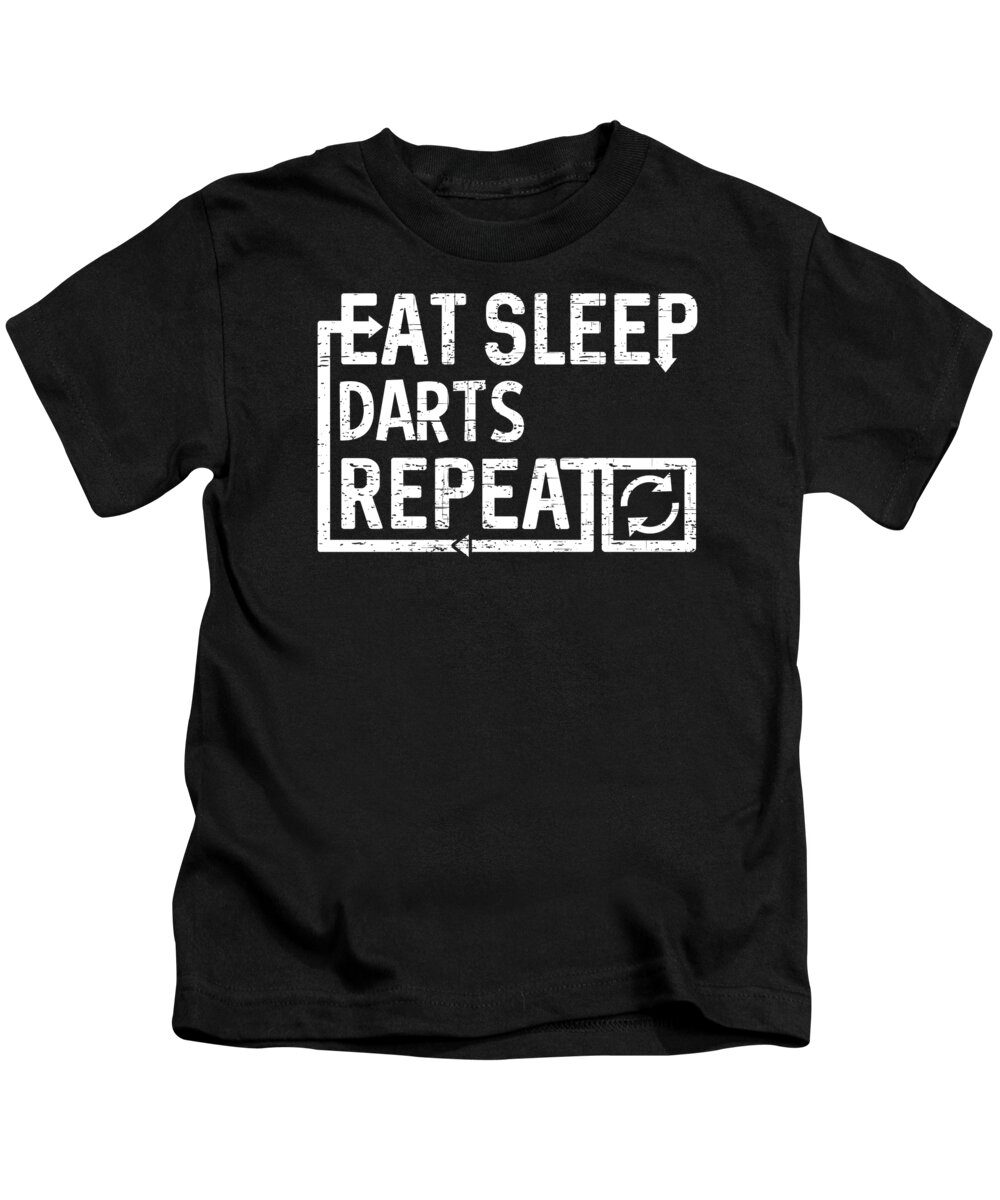 Darts Kids T-Shirt featuring the digital art Eat Sleep Darts by Flippin Sweet Gear