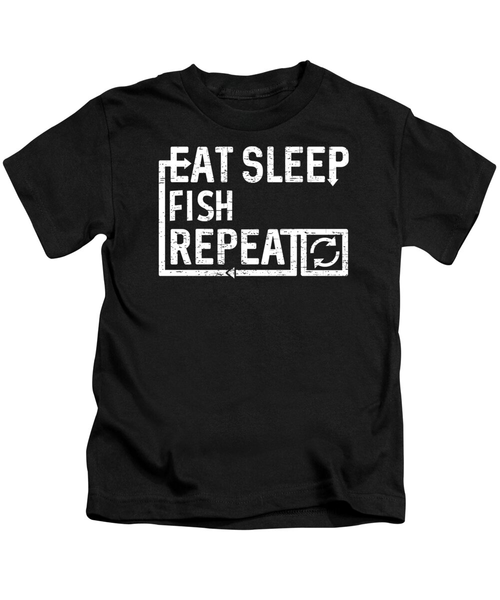 Cool Kids T-Shirt featuring the digital art Eat Sleep Fish by Flippin Sweet Gear