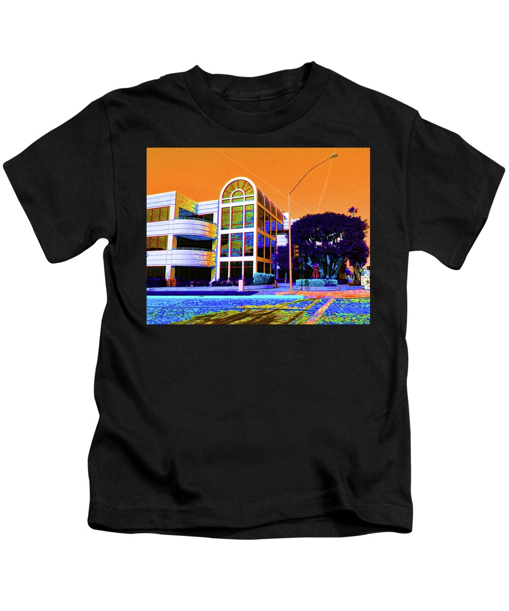 Buildings Kids T-Shirt featuring the photograph Entertainment Industry Workplace by Andrew Lawrence