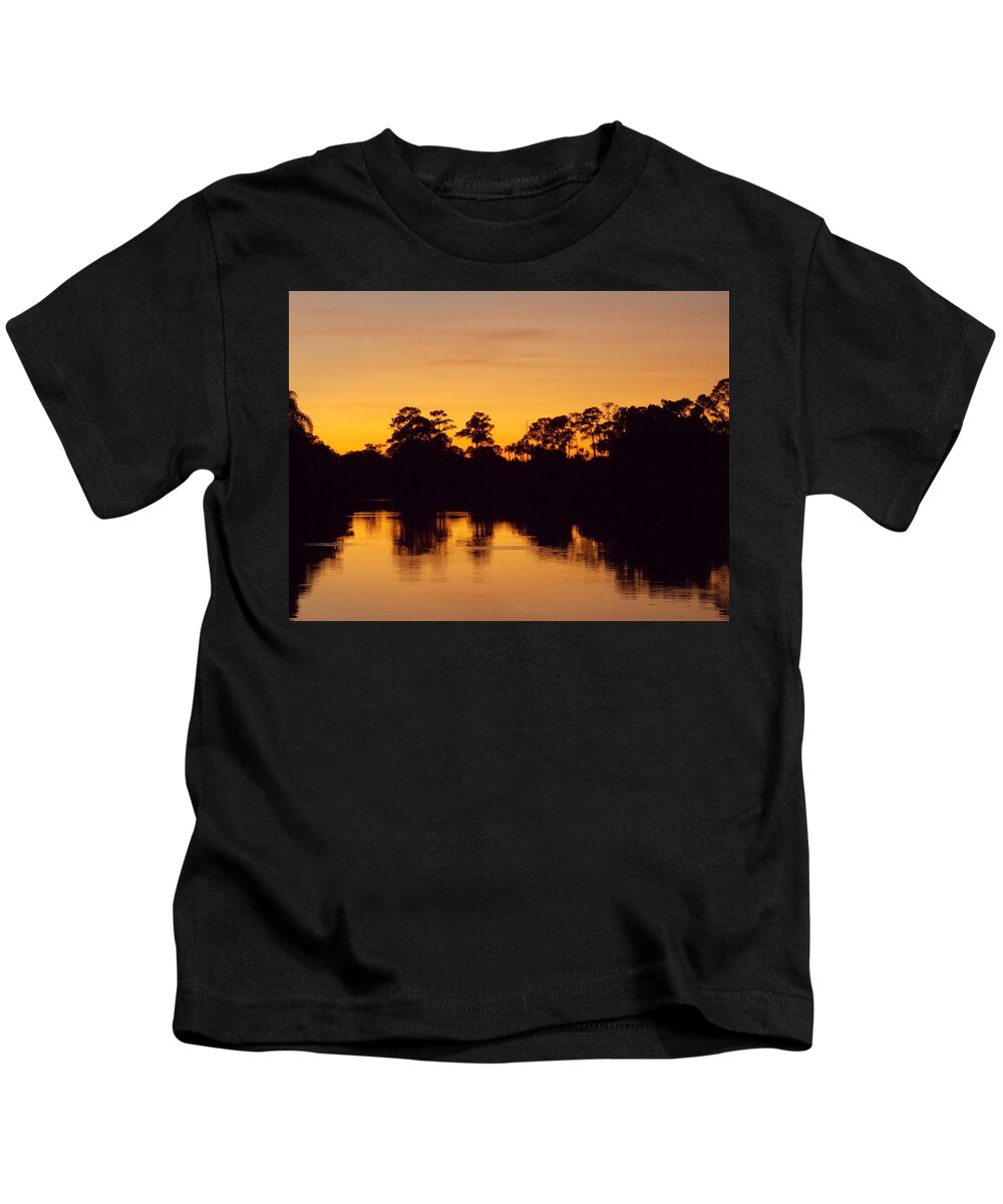 Florida Kids T-Shirt featuring the photograph Evening on the Canal 1 by David Ragland