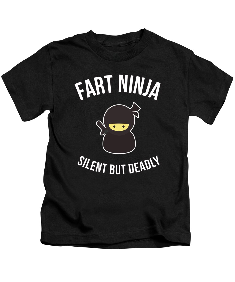 Cool Kids T-Shirt featuring the digital art Fart Ninja Silent But Deadly by Flippin Sweet Gear
