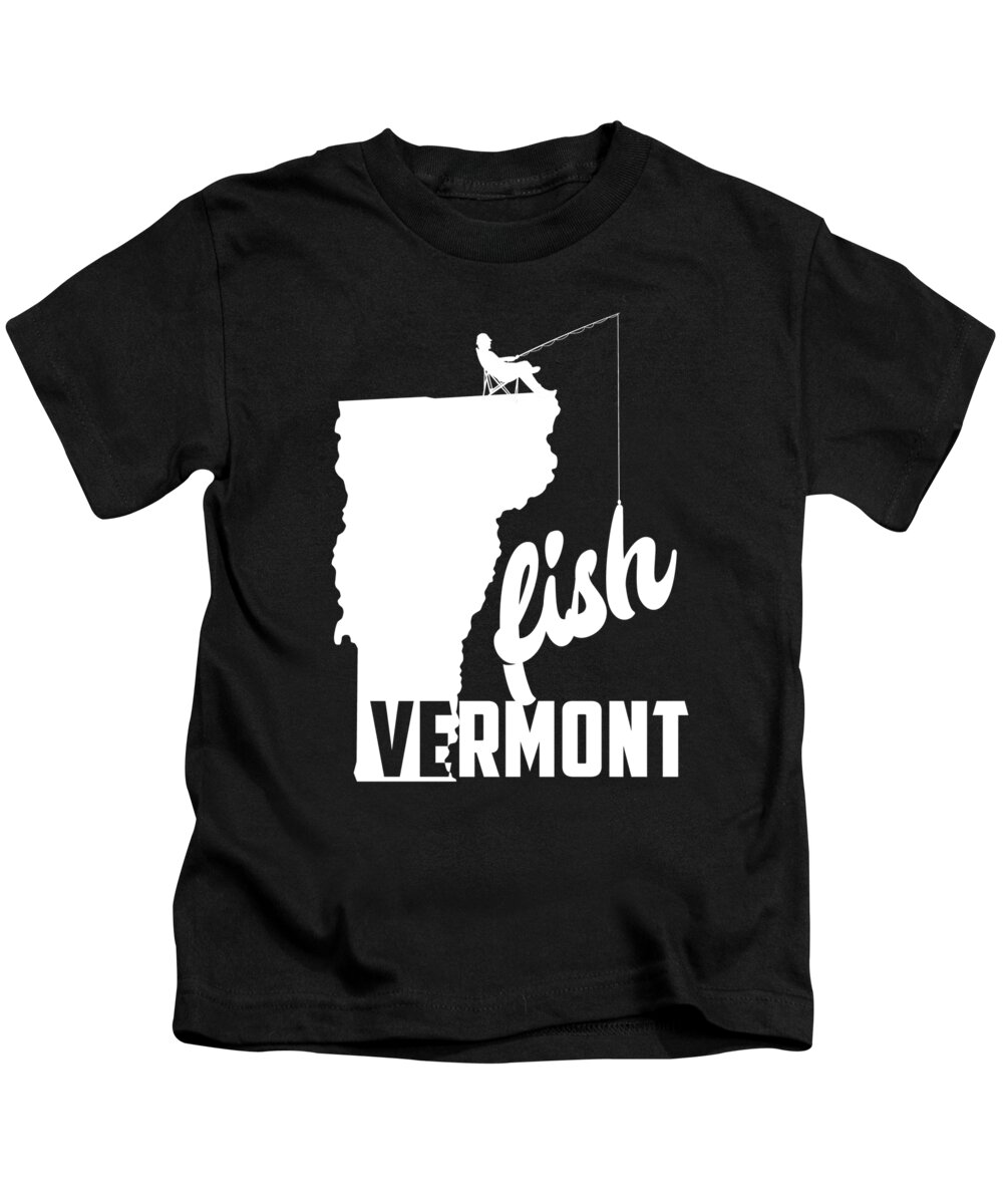 Fish Vermont State Pride Fishing graphic Kids T-Shirt by Jacob Hughes -  Pixels
