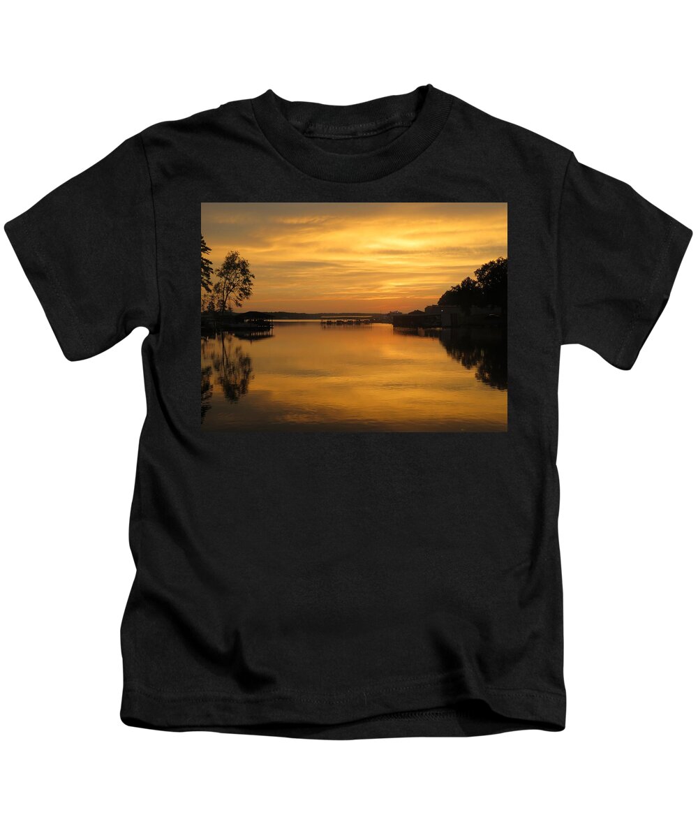 Gold Kids T-Shirt featuring the photograph Fort Knox Sunrise by Ed Williams