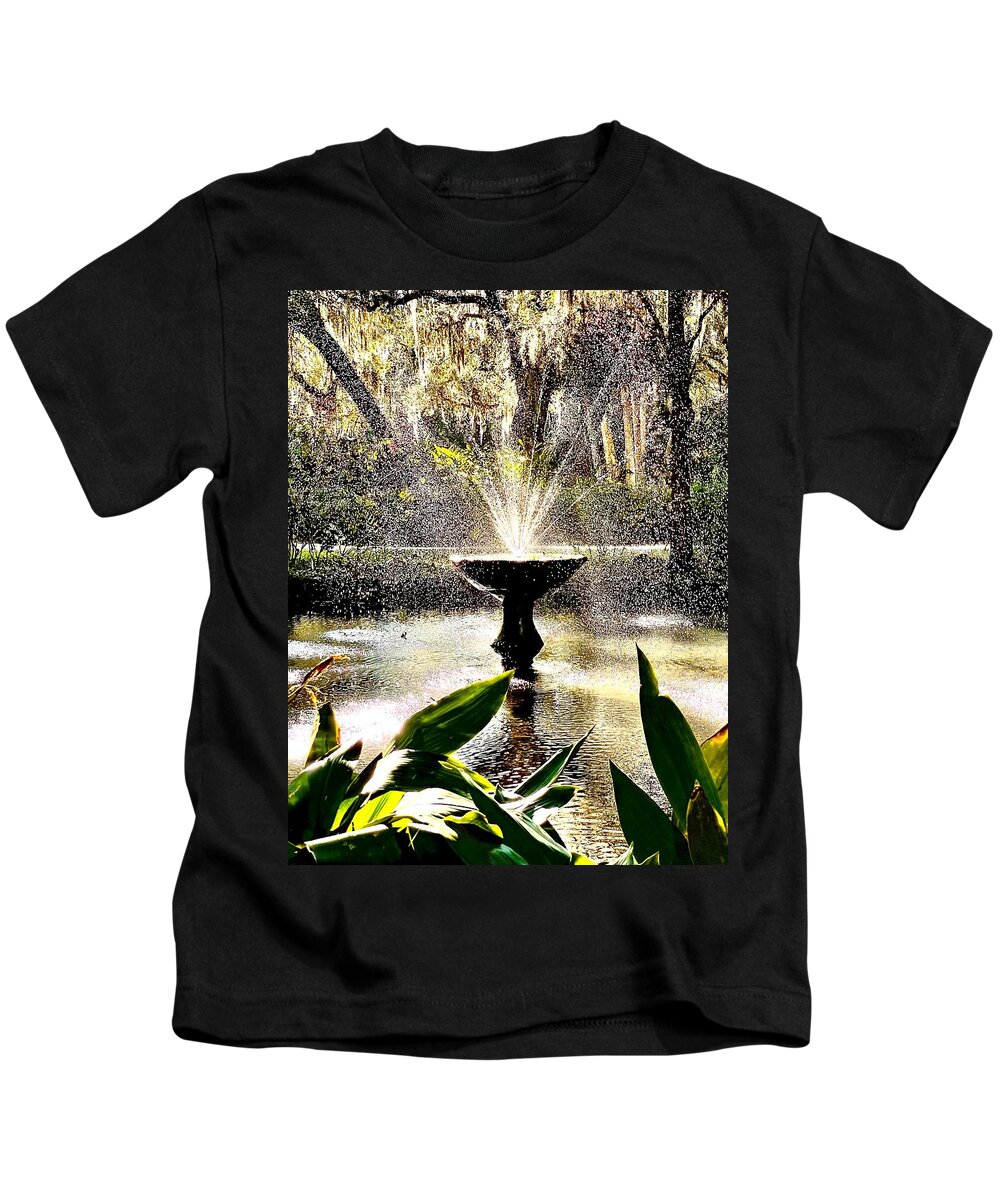 Fountains Kids T-Shirt featuring the photograph Fountains in the Sunny South by John Anderson