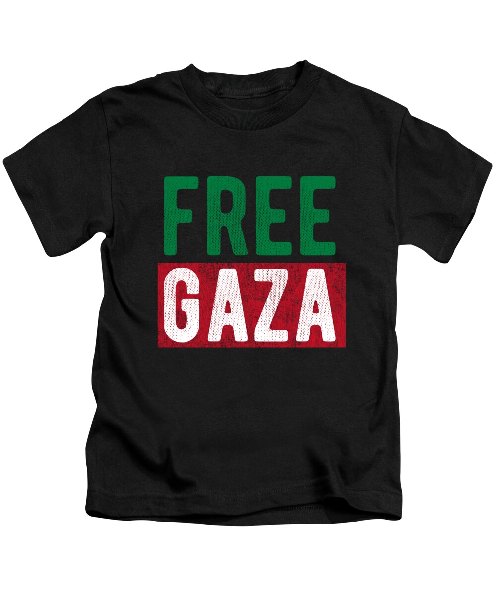 Palestine Kids T-Shirt featuring the digital art Free Gaza Palestine by Flippin Sweet Gear