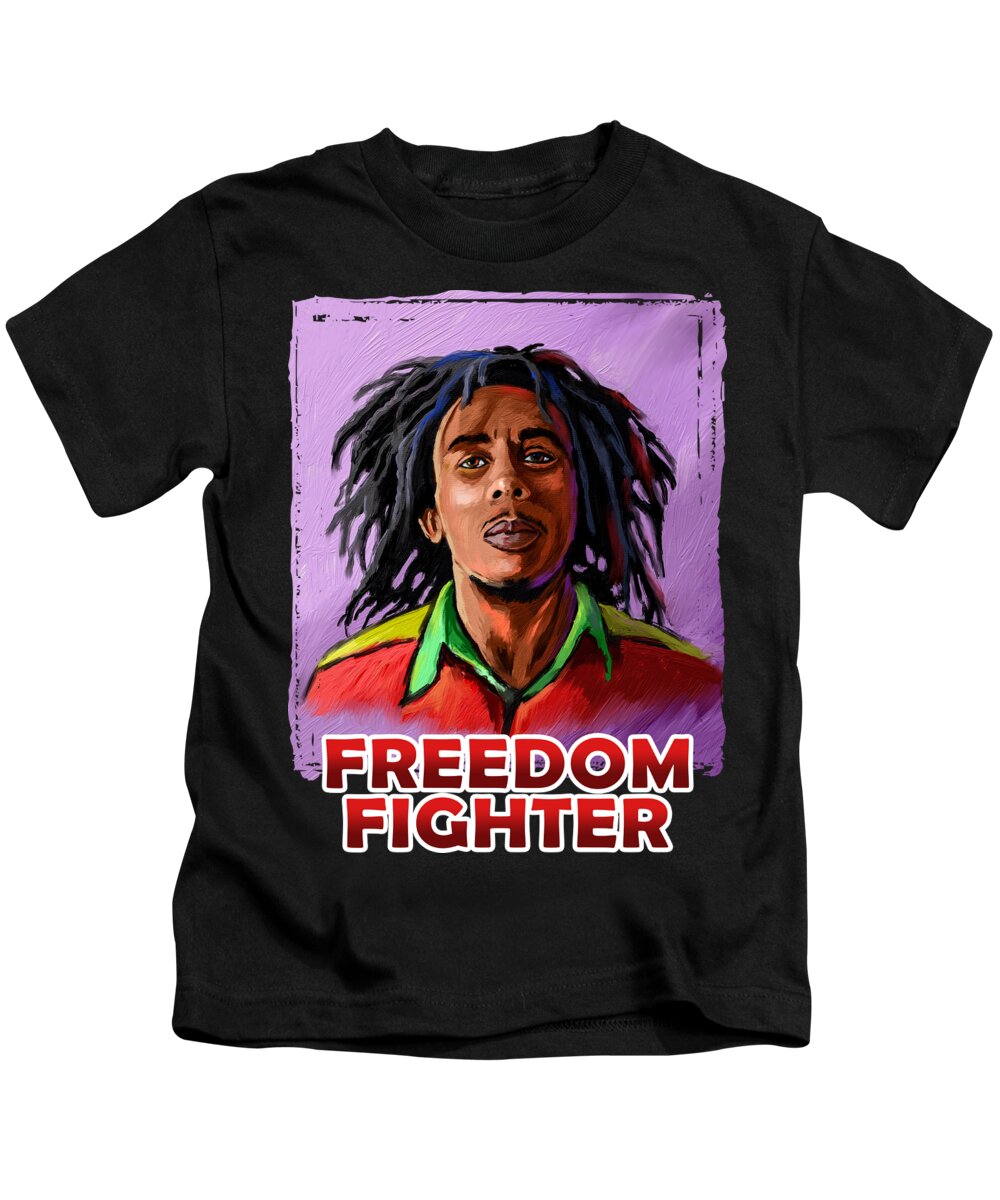 Keya Kids T-Shirt featuring the painting Freedom Fighter Nesta by Anthony Mwangi