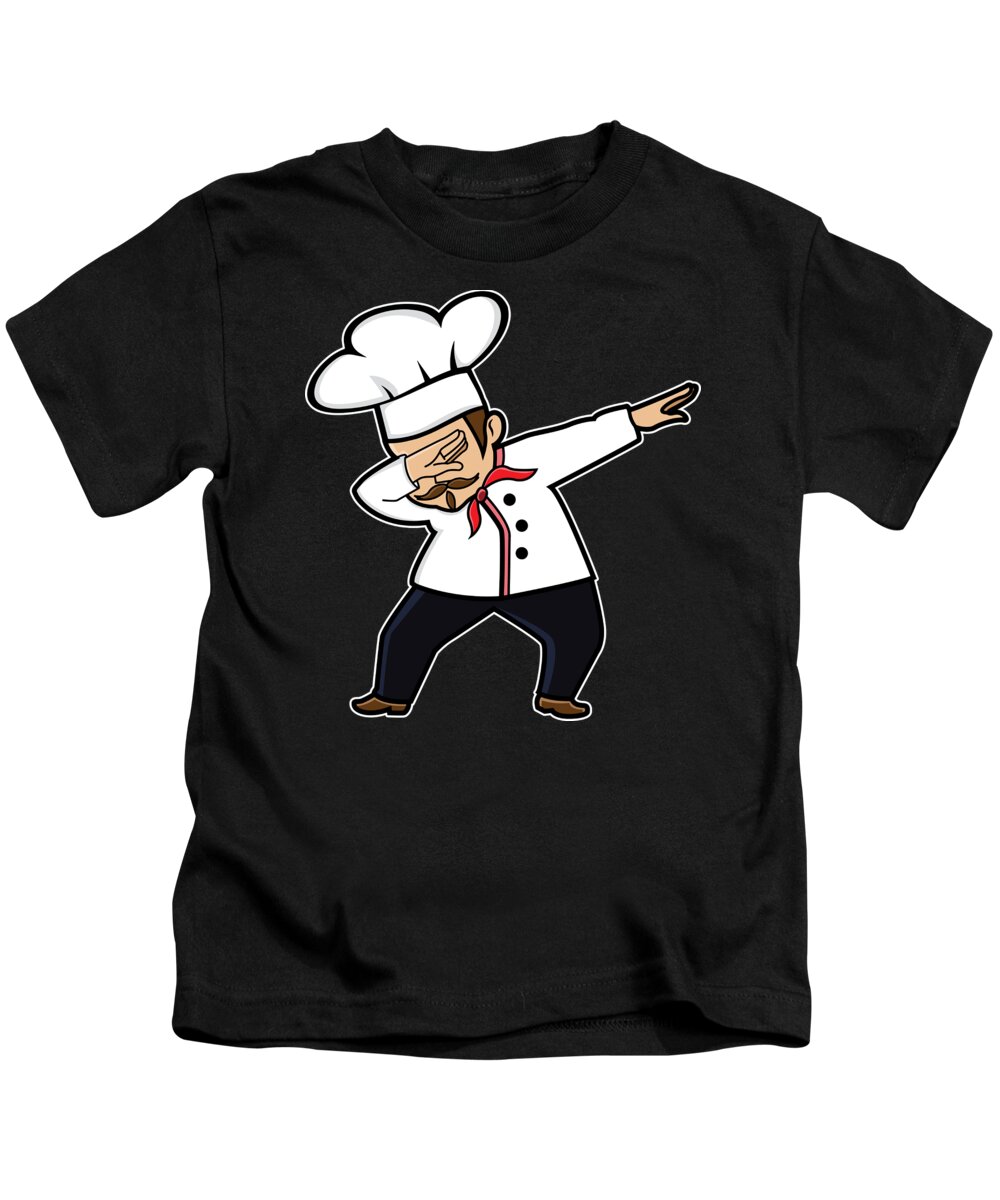 Funny Cute Dabbing Chef Gift Idea Kids T-Shirt by Haselshirt - Pixels