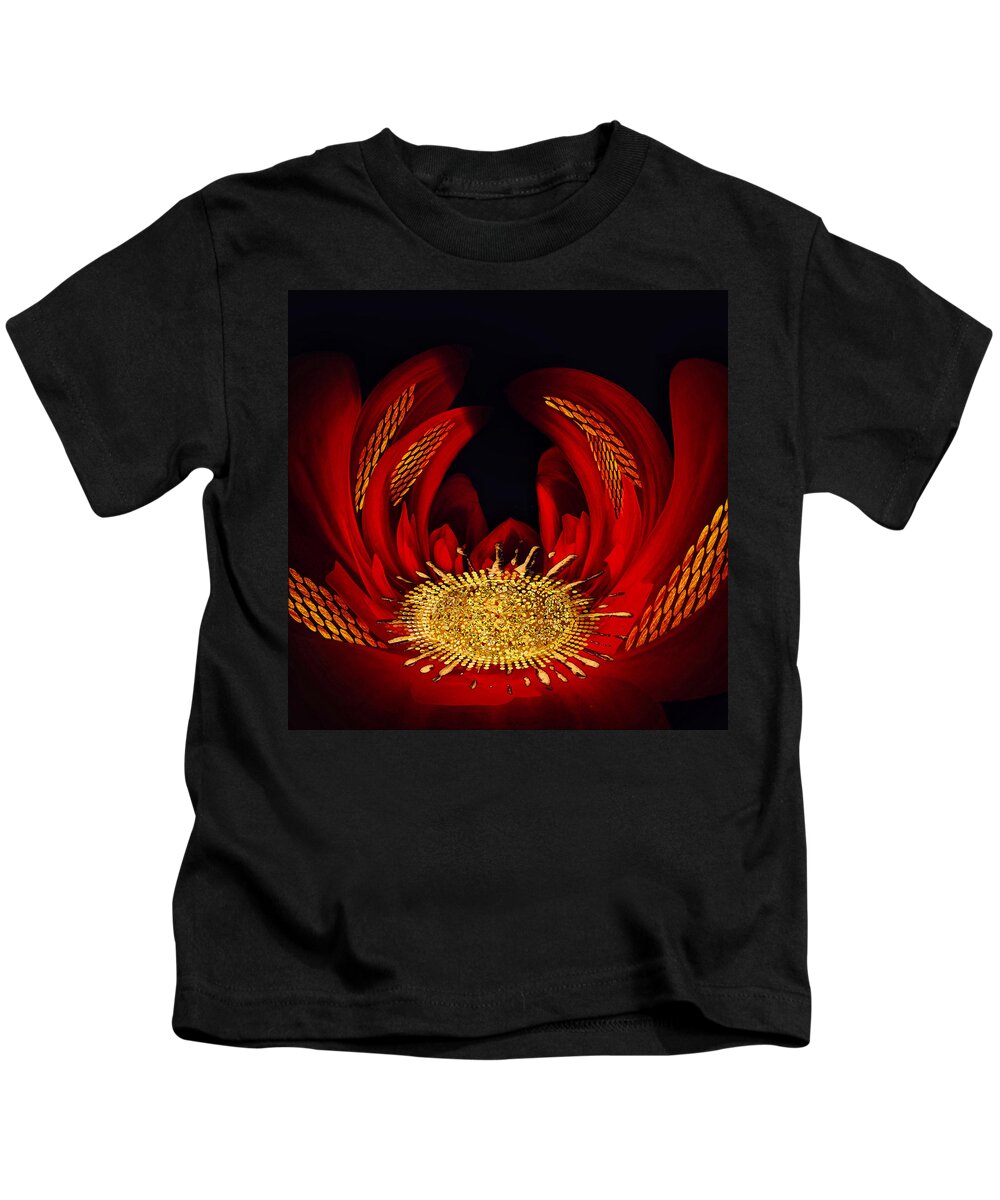Abstract Art Kids T-Shirt featuring the digital art Future Flora by Canessa Thomas