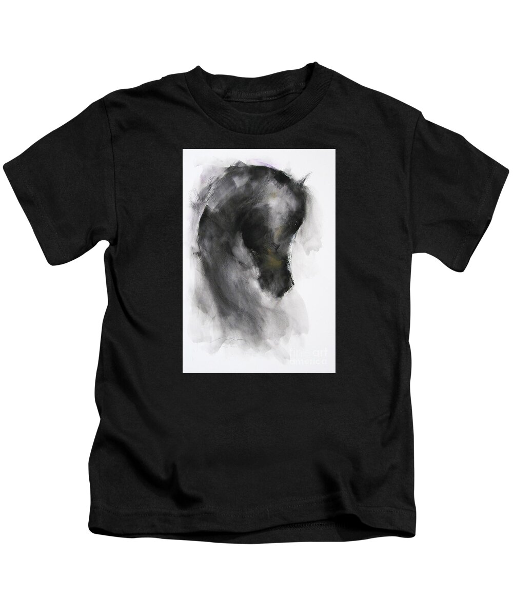 Horse Kids T-Shirt featuring the painting Gabriel by Janette Lockett