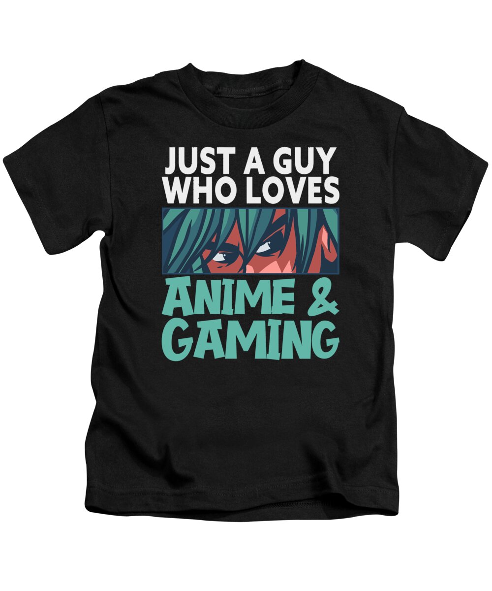 Gamer Guy Kids T-Shirt featuring the digital art Gamer Video Games Anime Lover Gaming by Toms Tee Store