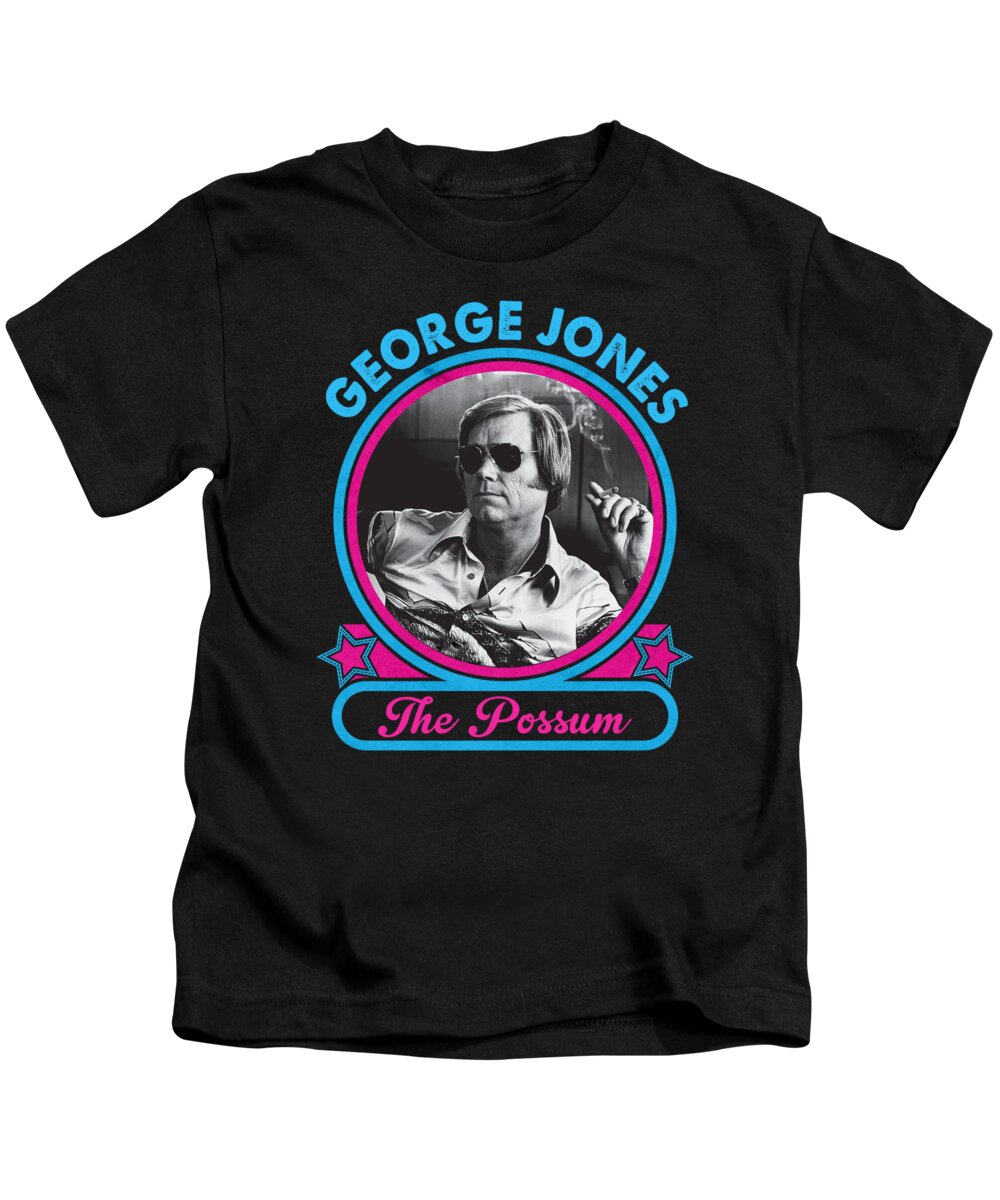 George Jones Kids T-Shirt featuring the digital art George Jones - The Possum Funny Country Music by Notorious Artist