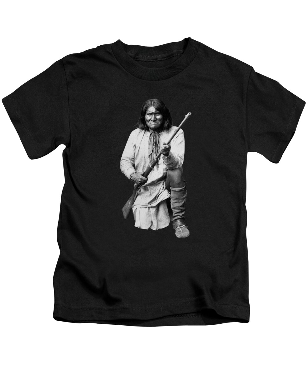 Geronimo Kneeling With Rifle - 1886 Kids by War Is Hell Store - Pixels