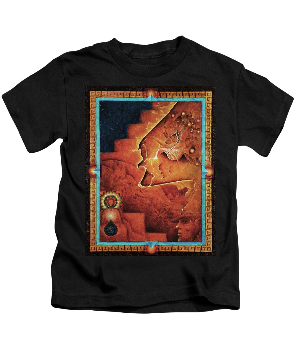 Native American Kids T-Shirt featuring the painting Gifts of the Spirit by Kevin Chasing Wolf Hutchins