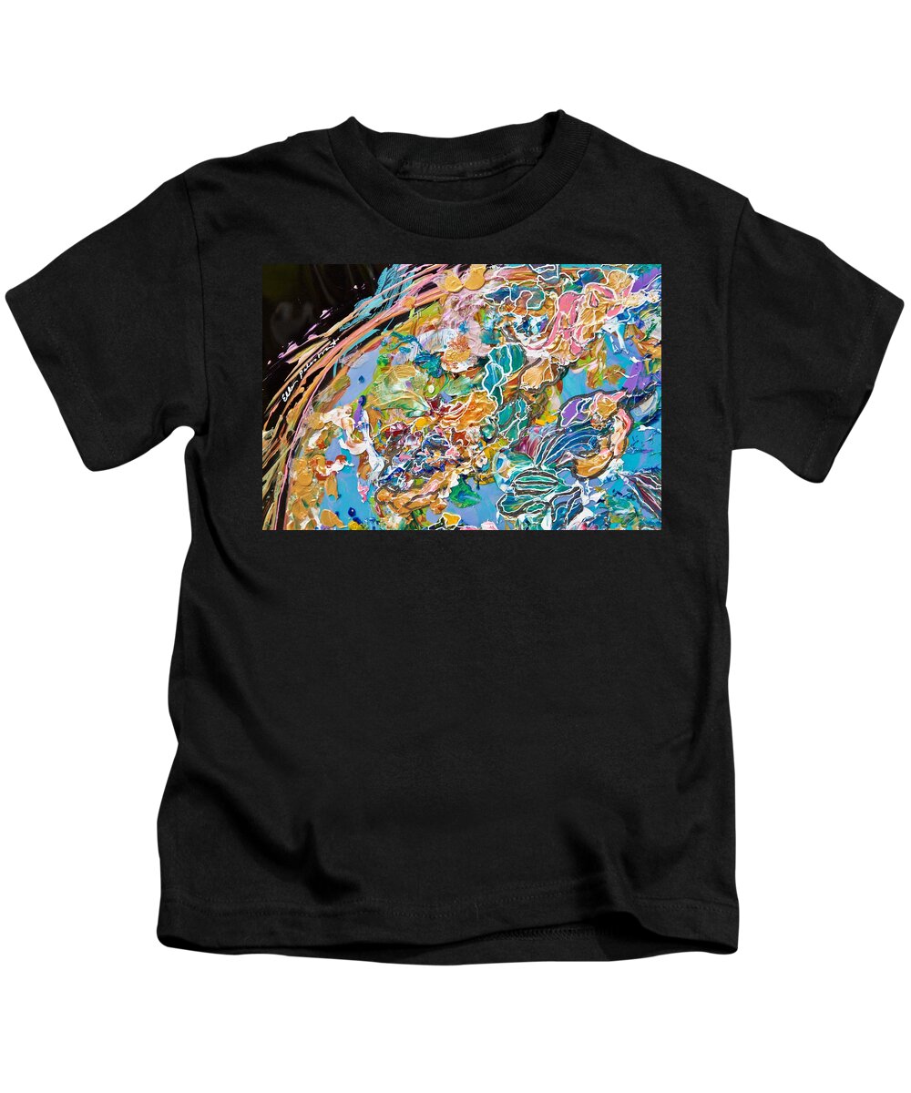 Wall Art Kids T-Shirt featuring the painting Glimpsing a Spherical by Ellen Palestrant