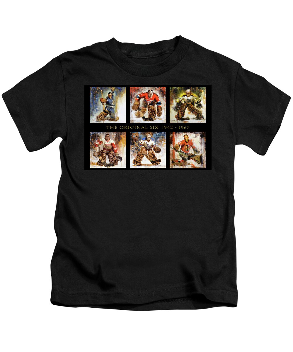 Gerry Cheevers Boston Bruins Kids T-Shirt by J Markham - Fine Art