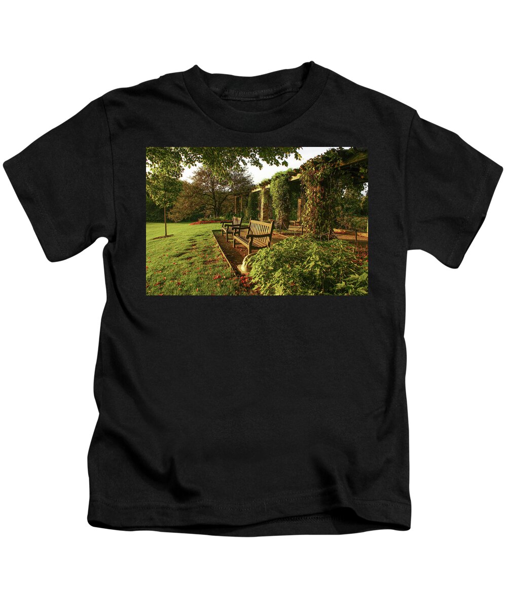 Boerner Botanical Gardens Kids T-Shirt featuring the photograph Golden Hour by Deb Beausoleil