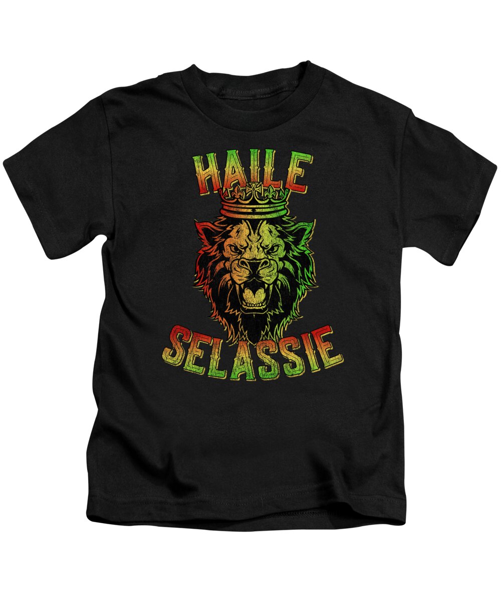 Cool Kids T-Shirt featuring the digital art Haile Selassie Rastafari Reggae by Flippin Sweet Gear