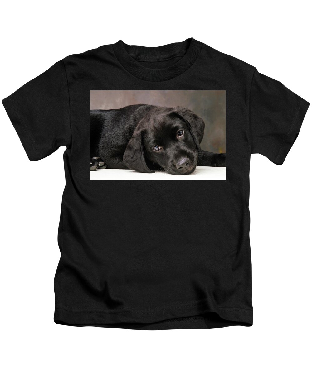 Black Lab Kids T-Shirt featuring the photograph Harley by Robert Dann