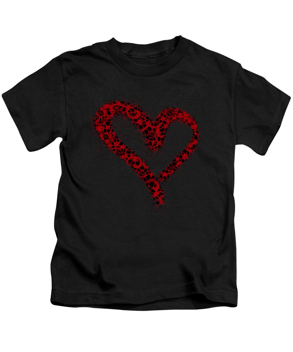 laylawson Girls Love Heart Valentines Day T-Shirt 