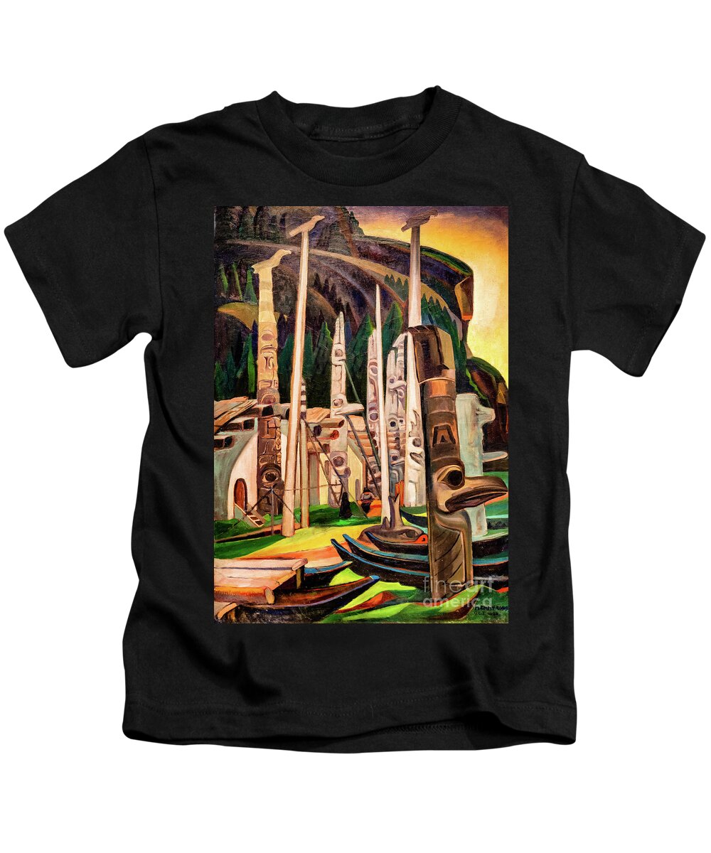 Emily Carr Kids T-Shirt featuring the painting Heina 1928 by Emily Carr by Emily Carr