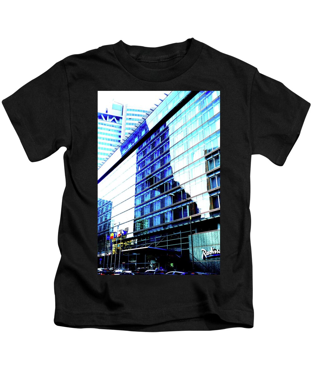 Hotel Kids T-Shirt featuring the photograph Hotel In Warsaw, Poland 4 by John Siest