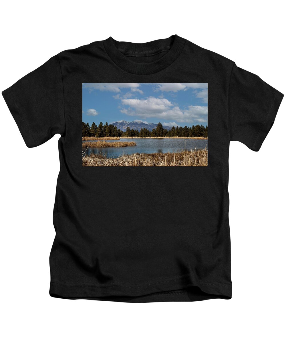 Arizona Kids T-Shirt featuring the photograph Humphrey's Peak in Spring by Laura Putman