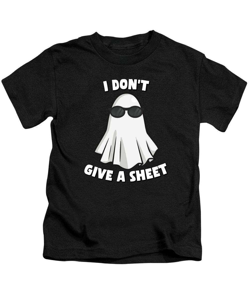 Halloween Kids T-Shirt featuring the digital art I Dont Give a Sheet Funny Halloween by Flippin Sweet Gear