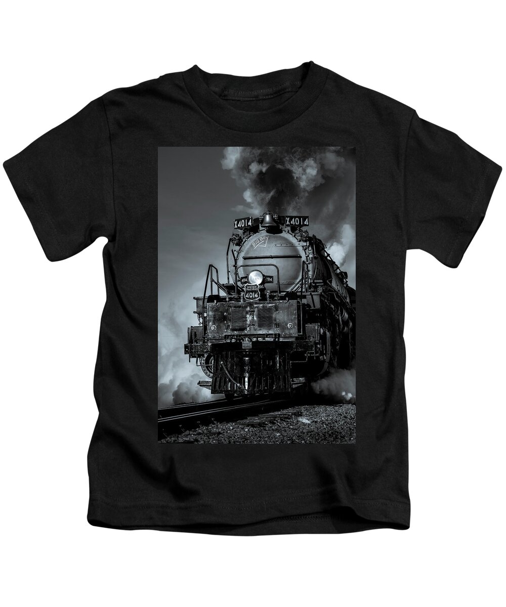Train Kids T-Shirt featuring the photograph I Hear The Train a Comin by David Morefield