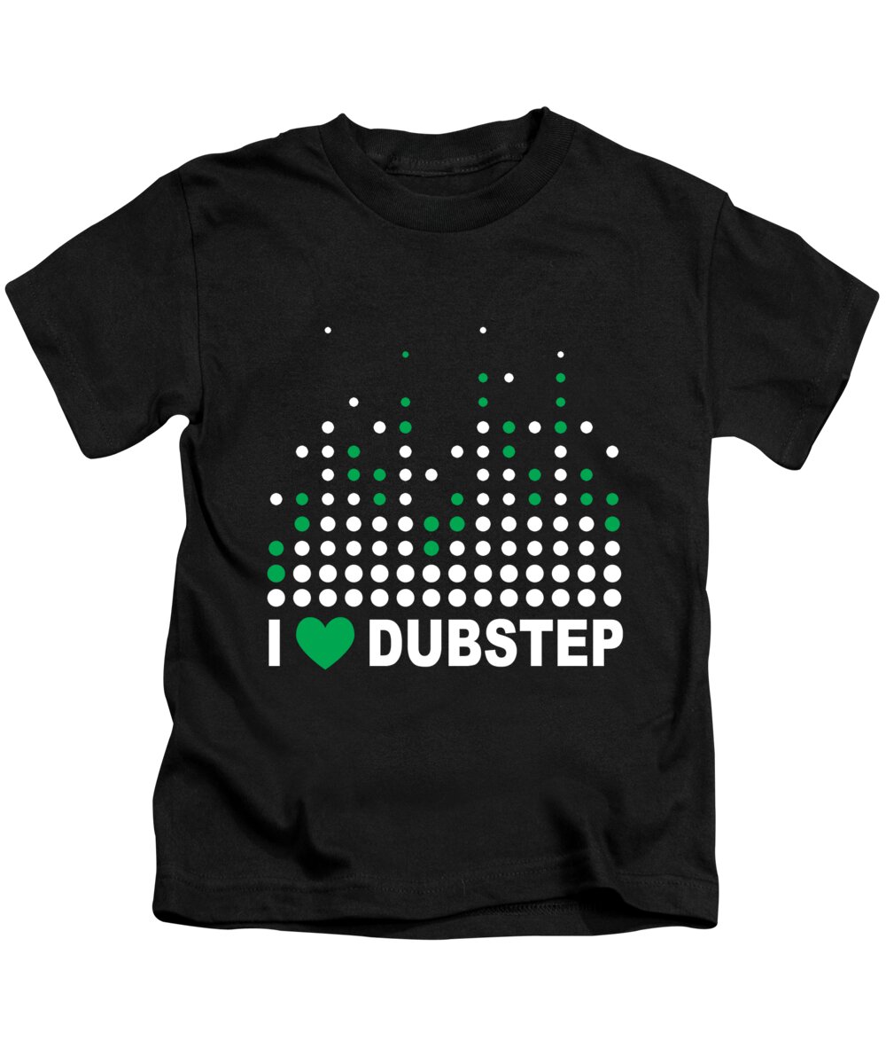 Electronic Dance Music Kids T-Shirt featuring the digital art I Heart Dubstep by Jacob Zelazny