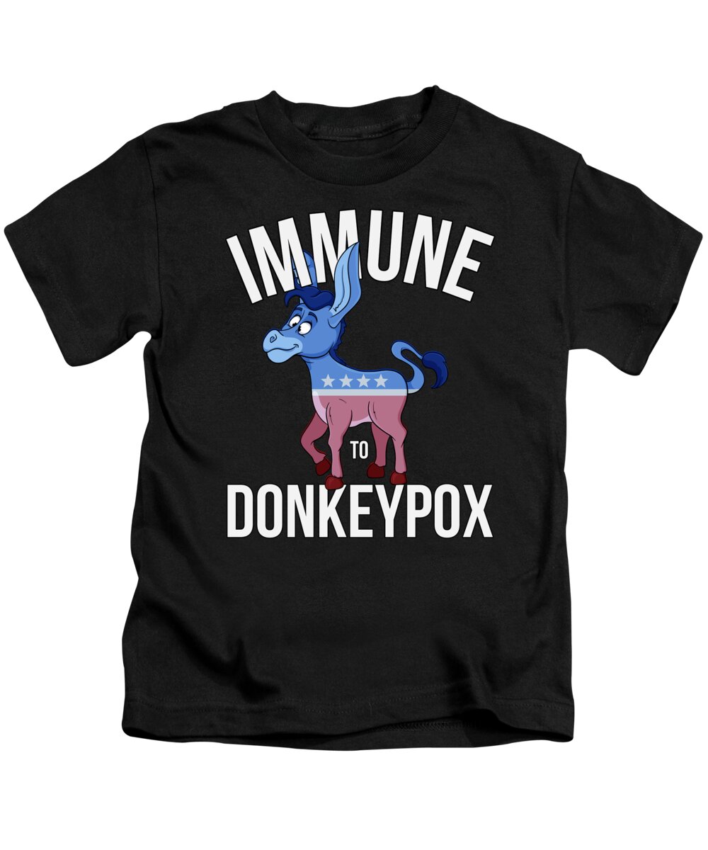 Funny Kids T-Shirt featuring the digital art Immune to Donkey Pox by Flippin Sweet Gear