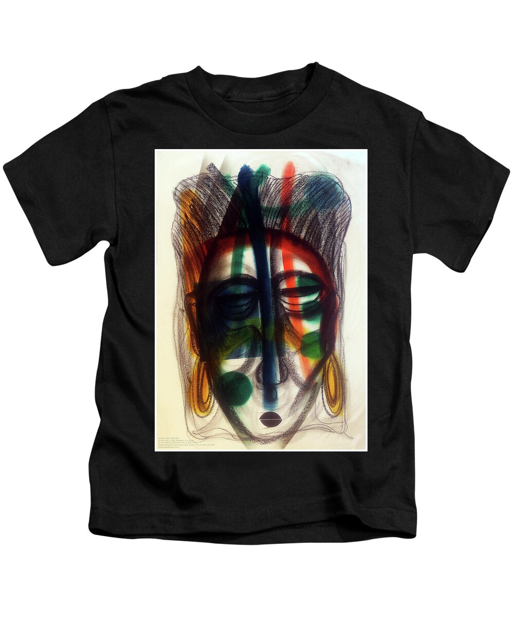 African Kids T-Shirt featuring the painting It's Me I Am by Winston Saoli 1950-1995